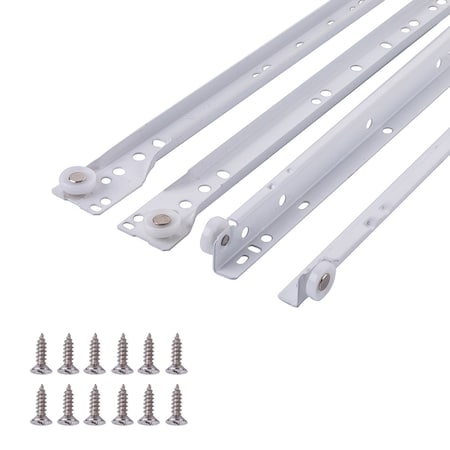 South Main Hardware 12 in. White Coated Steel Euro Bottom Mount Drawer Slides SLIDE-R-12